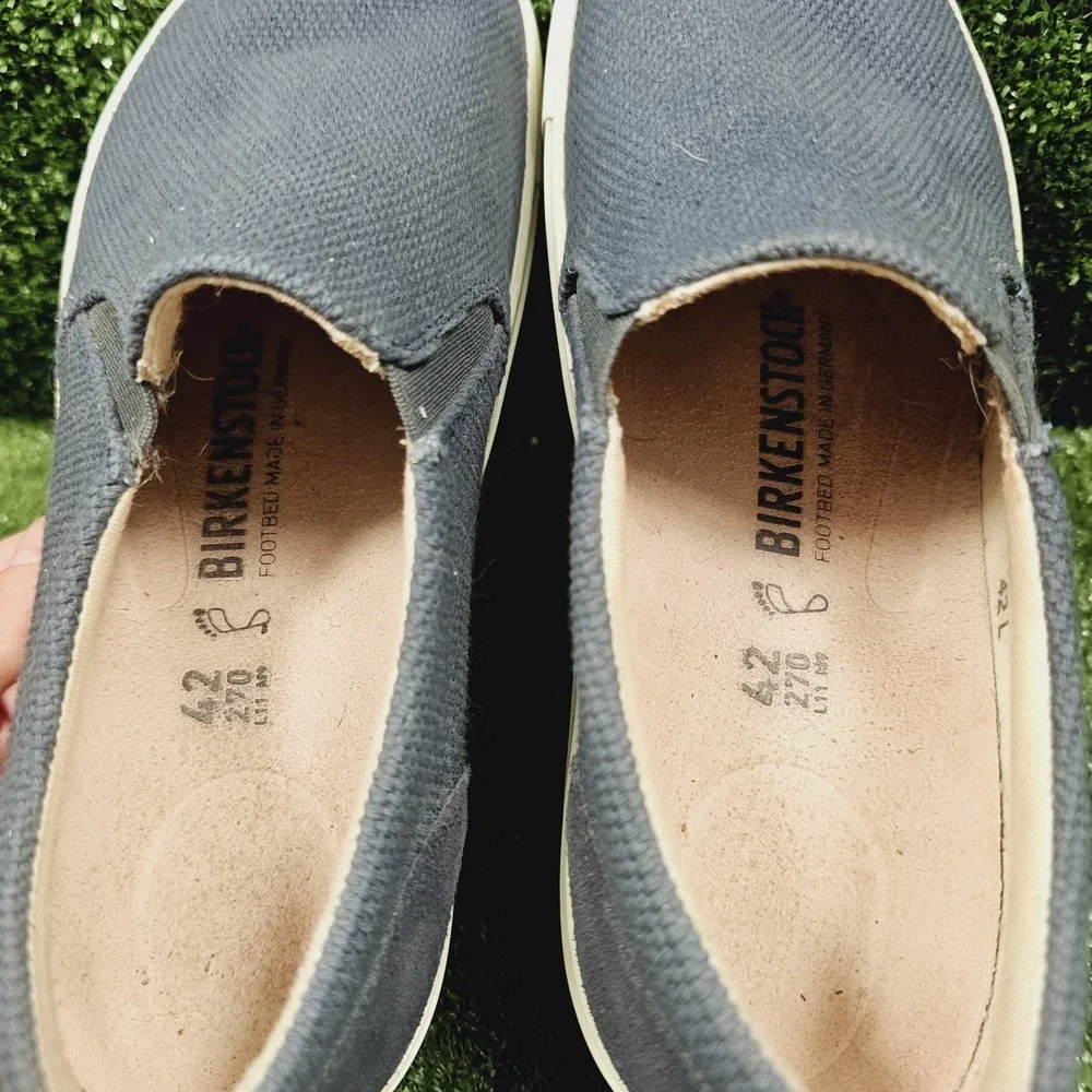 Birkenstock Oswego Midnight Blue Canvas Slip On Sneakers Mens 42 US Size 9